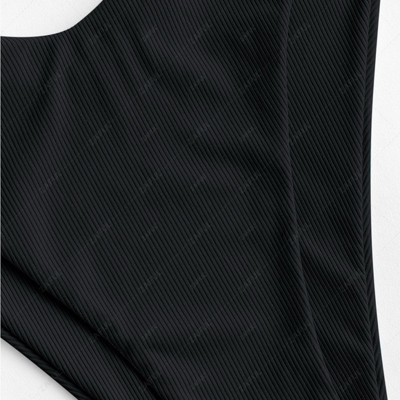 Zaful black Biko set swimsuit ribbed - Picture 4 of 12